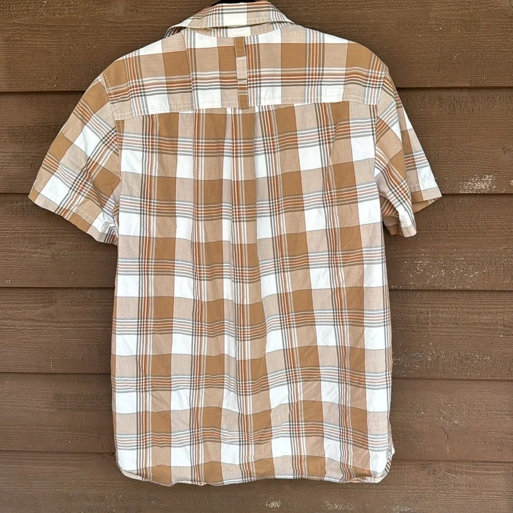 The North Face brown/white plaid men’s button up size large